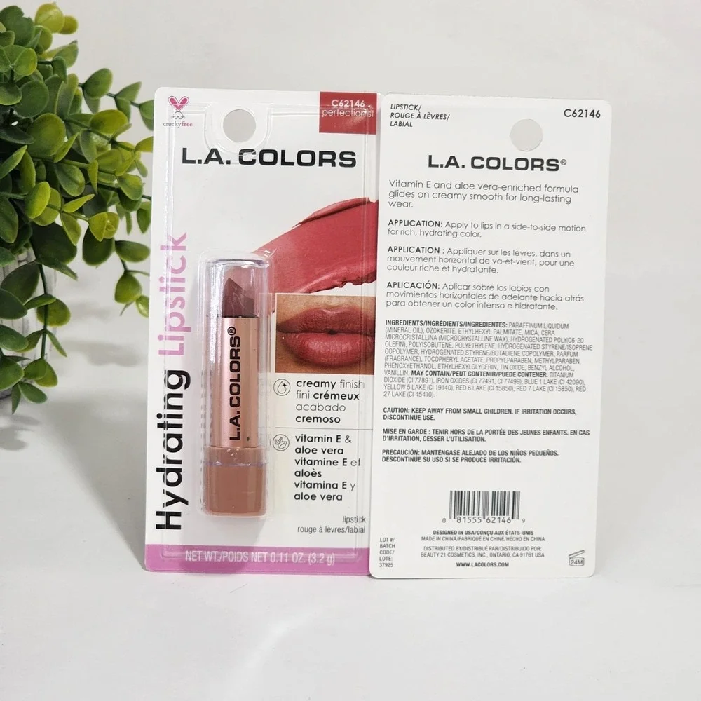 L.A. Colors Hydrating Lipstick Perfectionist Creamy Finish C62146 - Lot of 2